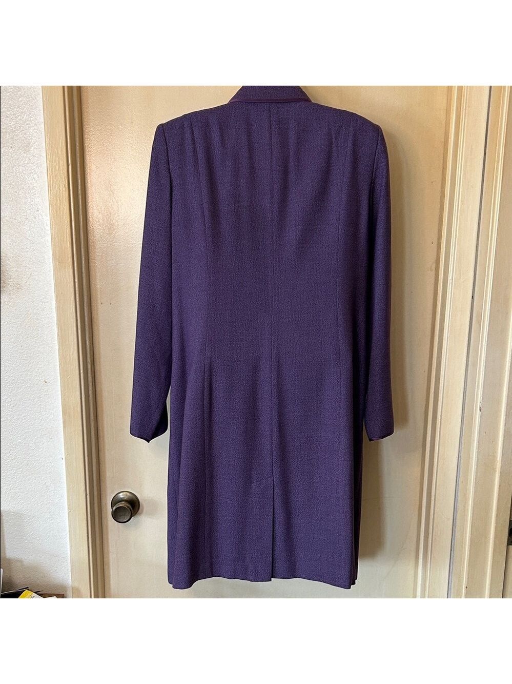 Diane Von Furstenberg Double-Breasted Violet Silk Frock Coat size M - Picture 7 of 10